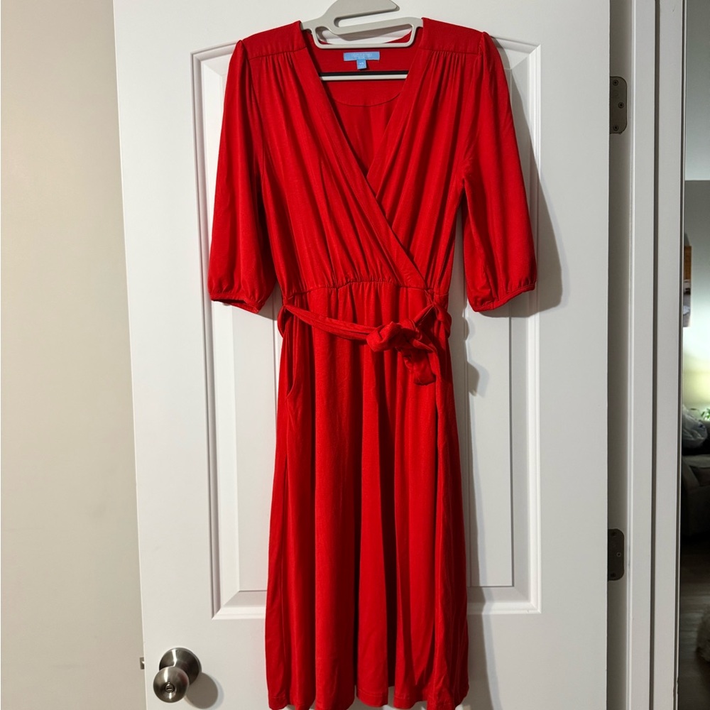 Draper James Vibrant Red Midi Dress